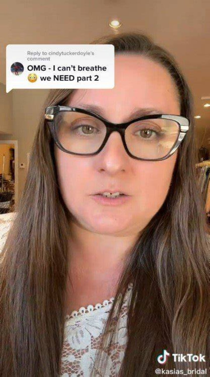 Kasia seen narrating the scenarios | Source: TikTok/kasias_bridal