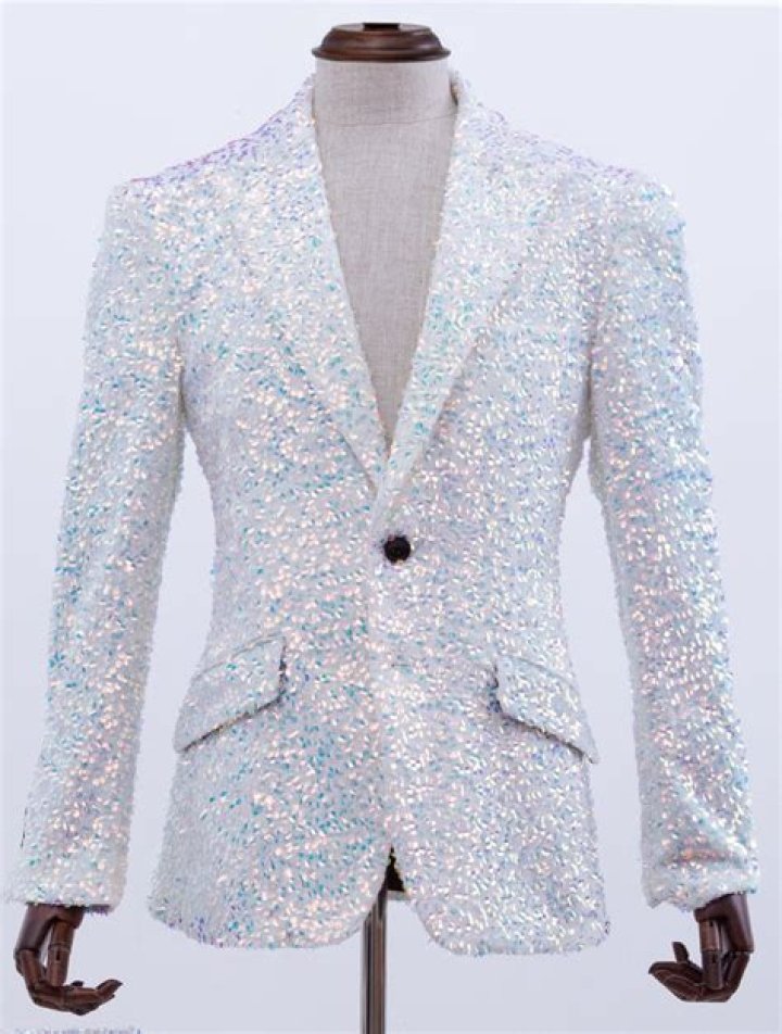 white sequin blazer